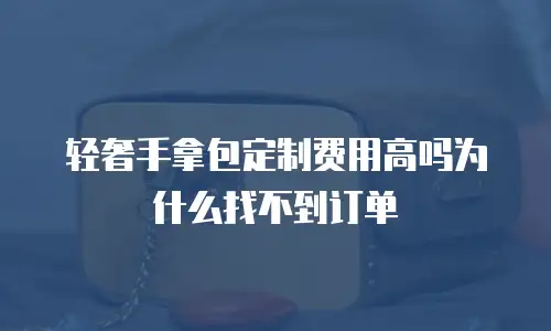 轻奢手拿包定制费用高吗为什么找不到订单
