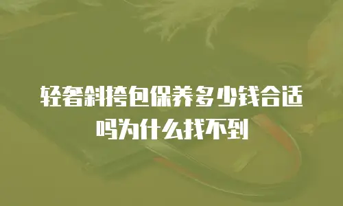 轻奢斜挎包保养多少钱合适吗为什么找不到