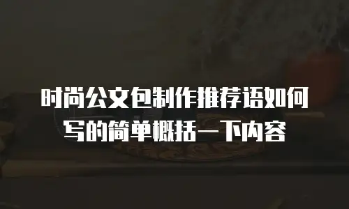 时尚公文包制作推荐语如何写的简单概括一下内容