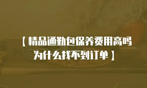 【精品通勤包保养费用高吗为什么找不到订单】