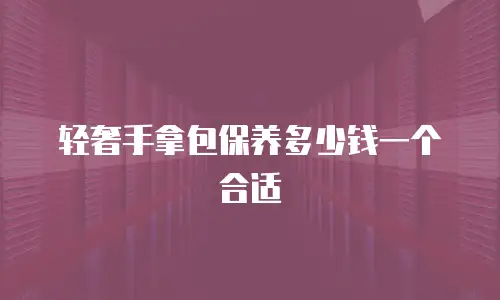 轻奢手拿包保养多少钱一个合适