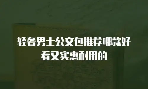 轻奢男士公文包推荐哪款好看又实惠耐用的