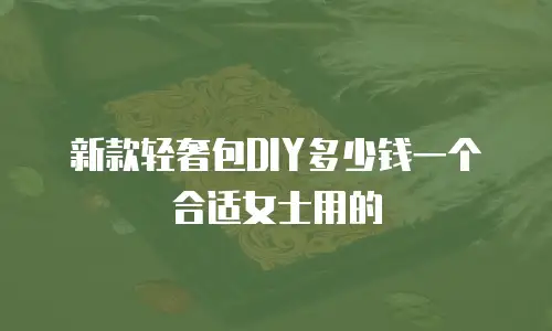 新款轻奢包DIY多少钱一个合适女士用的