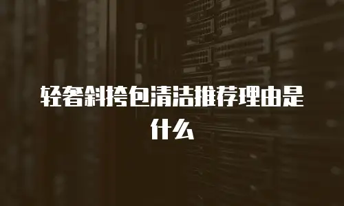 轻奢斜挎包清洁推荐理由是什么