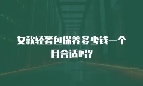 女款轻奢包保养多少钱一个月合适吗？