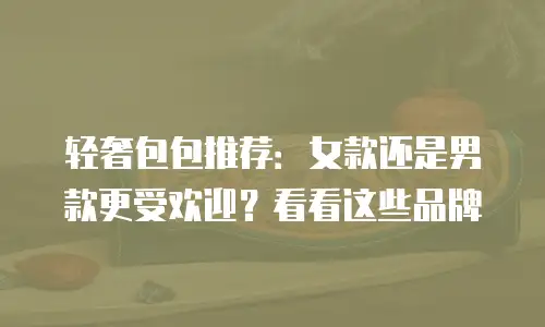 轻奢包包推荐：女款还是男款更受欢迎？看看这些品牌