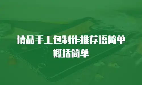 精品手工包制作推荐语简单概括简单