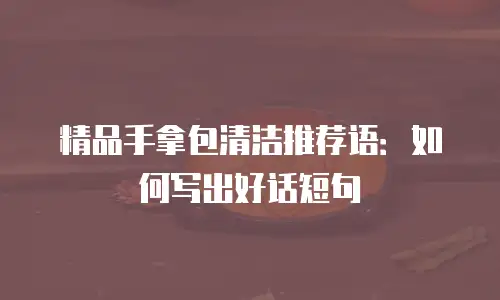 精品手拿包清洁推荐语：如何写出好话短句