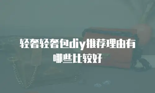 轻奢轻奢包diy推荐理由有哪些比较好