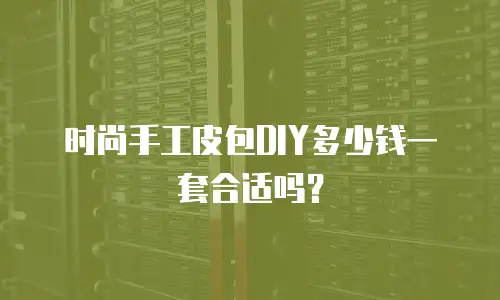 时尚手工皮包DIY多少钱一套合适吗？