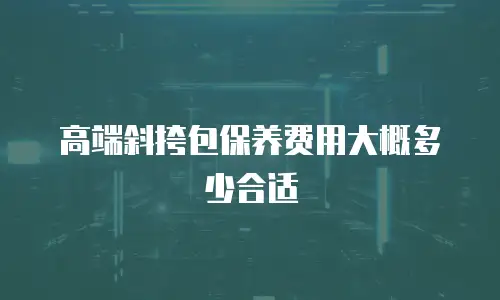 高端斜挎包保养费用大概多少合适