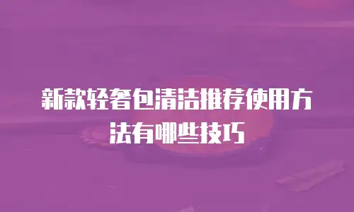 新款轻奢包清洁推荐使用方法有哪些技巧