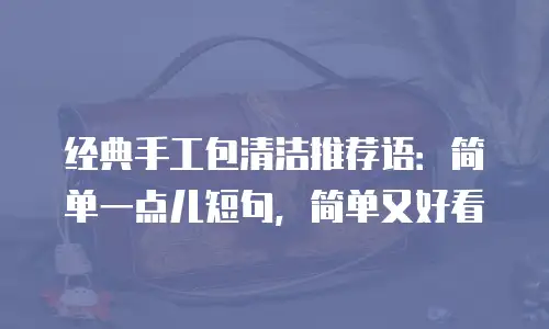 经典手工包清洁推荐语：简单一点儿短句，简单又好看