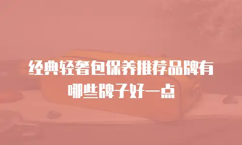 经典轻奢包保养推荐品牌有哪些牌子好一点