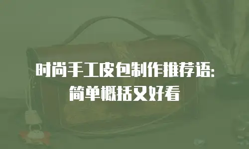 时尚手工皮包制作推荐语：简单概括又好看