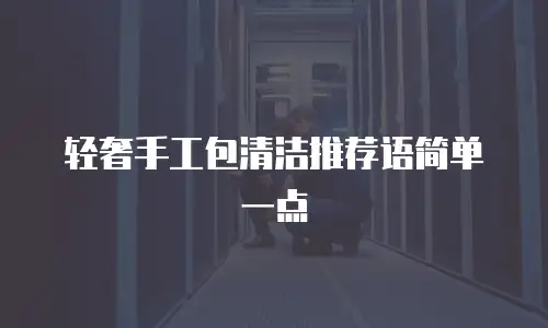 轻奢手工包清洁推荐语简单一点