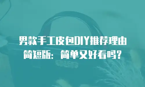 男款手工皮包DIY推荐理由简短版：简单又好看吗？
