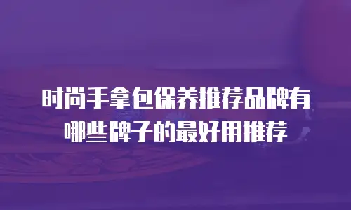 时尚手拿包保养推荐品牌有哪些牌子的最好用推荐