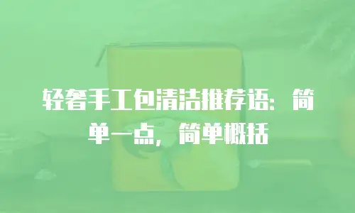 轻奢手工包清洁推荐语：简单一点，简单概括
