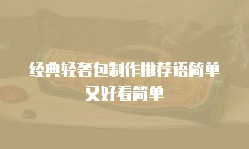 经典轻奢包制作推荐语简单又好看简单