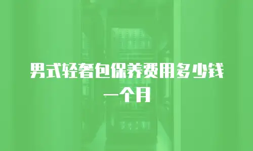 男式轻奢包保养费用多少钱一个月