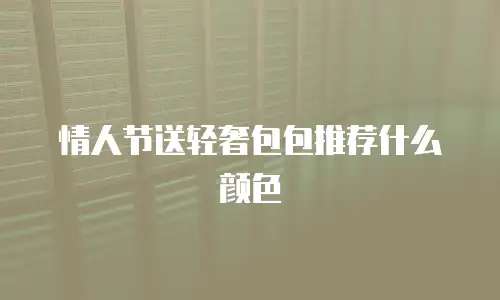 情人节送轻奢包包推荐什么颜色