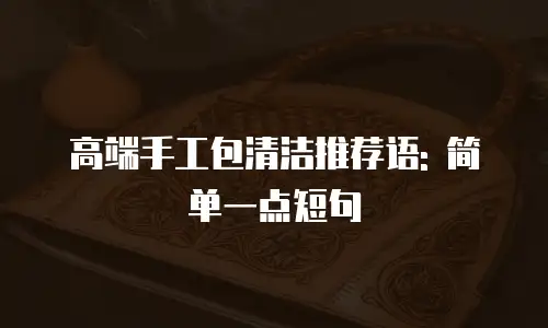 高端手工包清洁推荐语: 简单一点短句