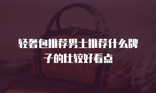 轻奢包推荐男士推荐什么牌子的比较好看点