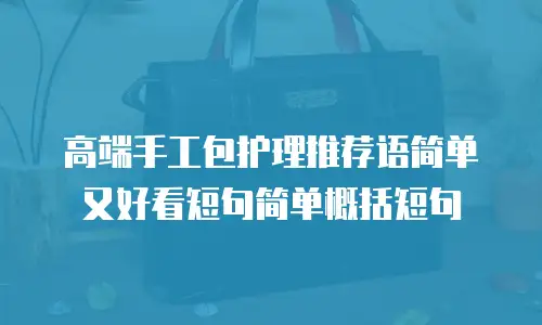 高端手工包护理推荐语简单又好看短句简单概括短句