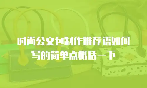 时尚公文包制作推荐语如何写的简单点概括一下