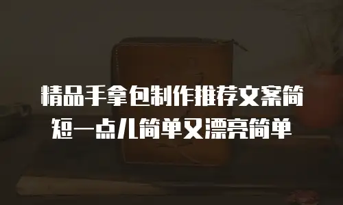 精品手拿包制作推荐文案简短一点儿简单又漂亮简单