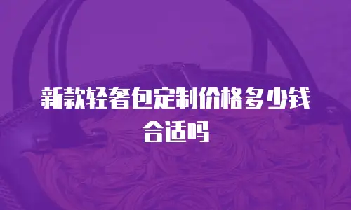 新款轻奢包定制价格多少钱合适吗