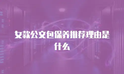 女款公文包保养推荐理由是什么