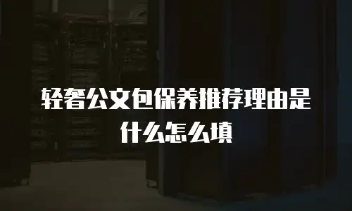 轻奢公文包保养推荐理由是什么怎么填