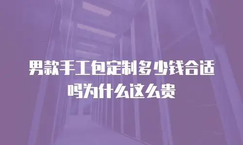 男款手工包定制多少钱合适吗为什么这么贵