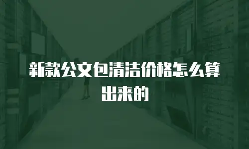 新款公文包清洁价格怎么算出来的