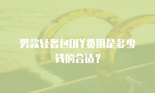 男款轻奢包DIY费用是多少钱的合适？