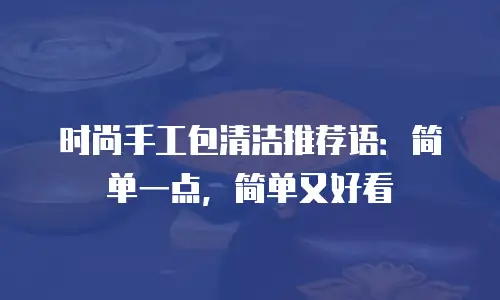 时尚手工包清洁推荐语：简单一点，简单又好看