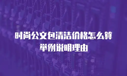 时尚公文包清洁价格怎么算举例说明理由