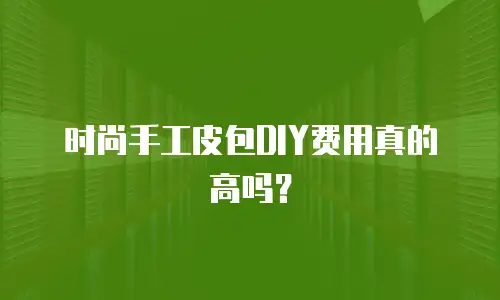 时尚手工皮包DIY费用真的高吗？
