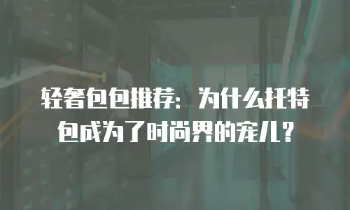 轻奢包包推荐：为什么托特包成为了时尚界的宠儿？