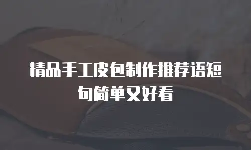 精品手工皮包制作推荐语短句简单又好看