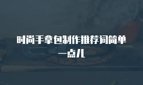 时尚手拿包制作推荐词简单一点儿