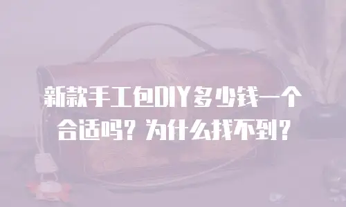 新款手工包DIY多少钱一个合适吗？为什么找不到？