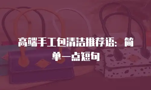高端手工包清洁推荐语：简单一点短句