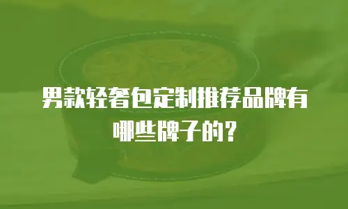 男款轻奢包定制推荐品牌有哪些牌子的？