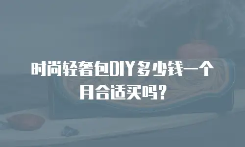时尚轻奢包DIY多少钱一个月合适买吗？