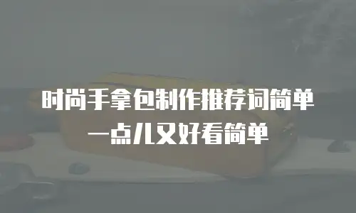 时尚手拿包制作推荐词简单一点儿又好看简单