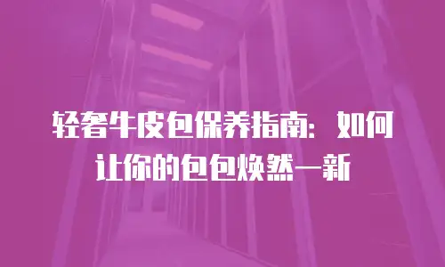 轻奢牛皮包保养指南：如何让你的包包焕然一新