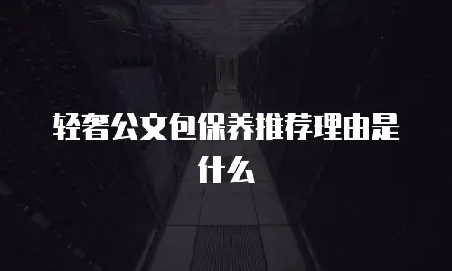 轻奢公文包保养推荐理由是什么